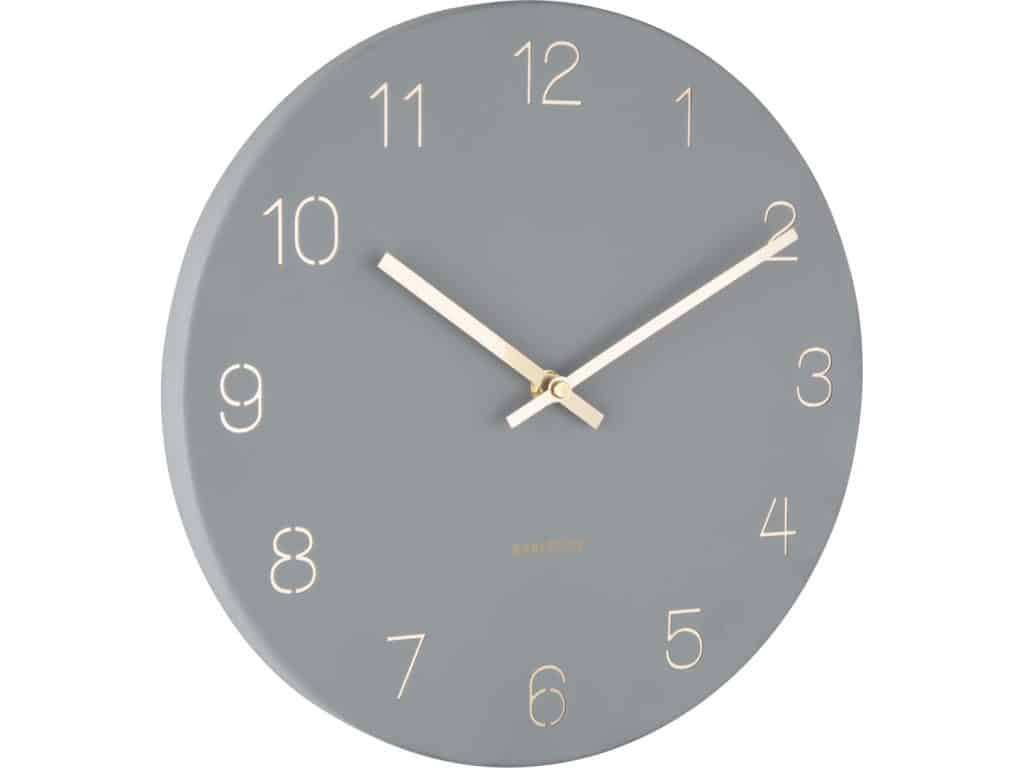 Karlsson Wall Clock Charm Engraved Numbers Small Grey D. 30cm
