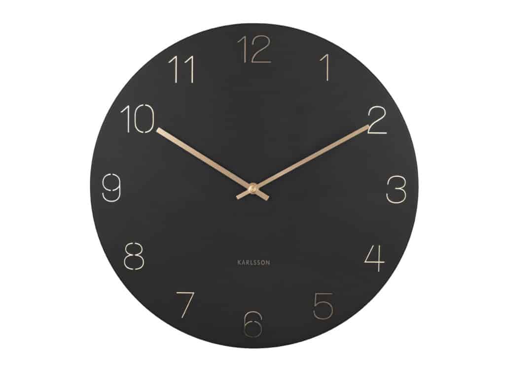 Karlsson Wall Clock Charm Engraved Numbers Black D.40 cm Karlsson Clock