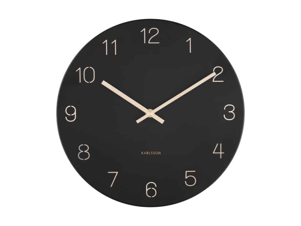 Karlsson Wall Clock Charm Engraved Numbers Small Black D. 30cm Karlsson Clock
