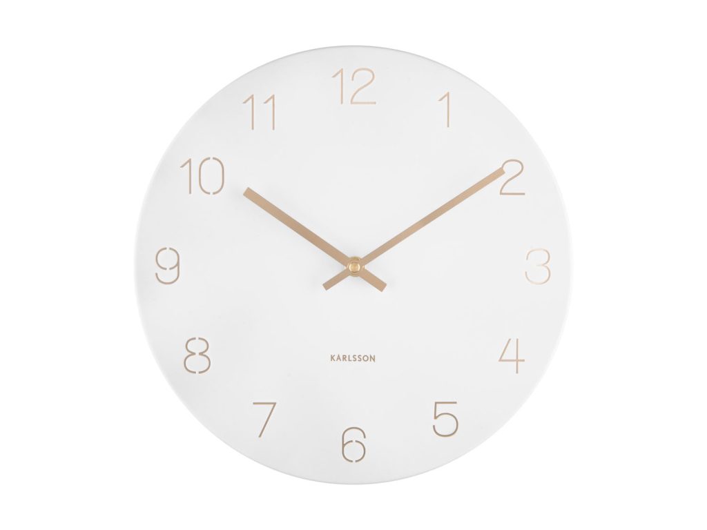 Karlsson Wall Clock Charm Engraved Numbers Small White D. 30cm