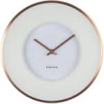 Karlsson Wall Clock Illusion White Steel Copper Plated Case D.30